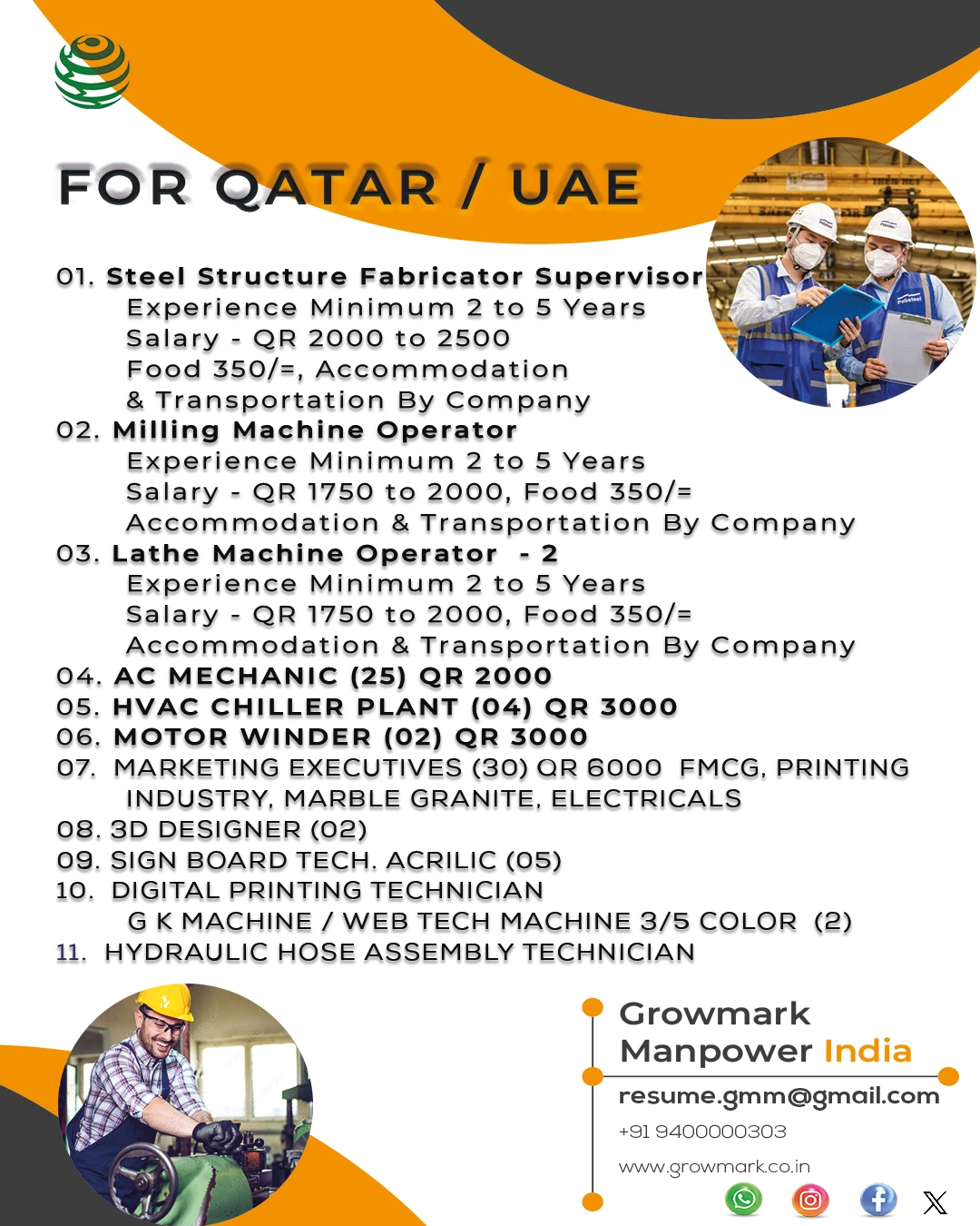 Steel Structure Fabricator and HVAC Engineer for Qatar